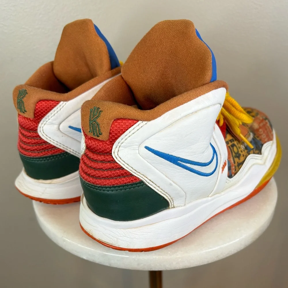 NIKE Kyrie Infinity Basketball‎ Shoe Sneakers White Orange Blue Boys Men's 5.5